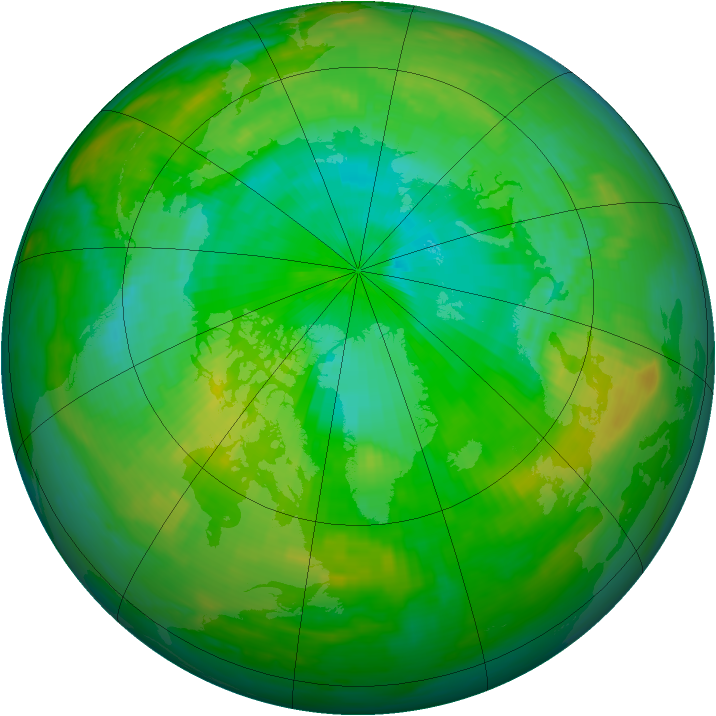 Arctic ozone map for 06 August 1987